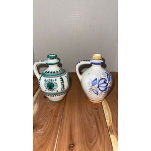 Modras Slov Keramika Pottery 4.5" Handpainted Czech Folk Art Jugs w/stoppers